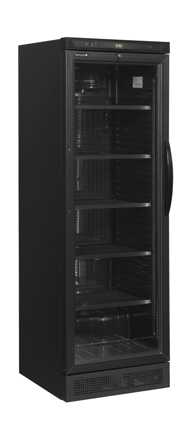 Zwarte flessenkoeler, links scharnierend CEV425 BLACK L/H