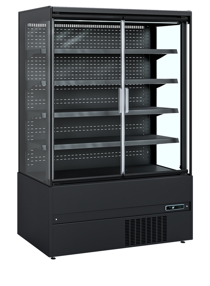 Wandkoeler zwart met glasdeuren MCB130H (ECRON BK)