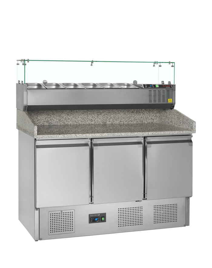Pizzatafel incl. unit voor toppings PT1365 + GVC33-140