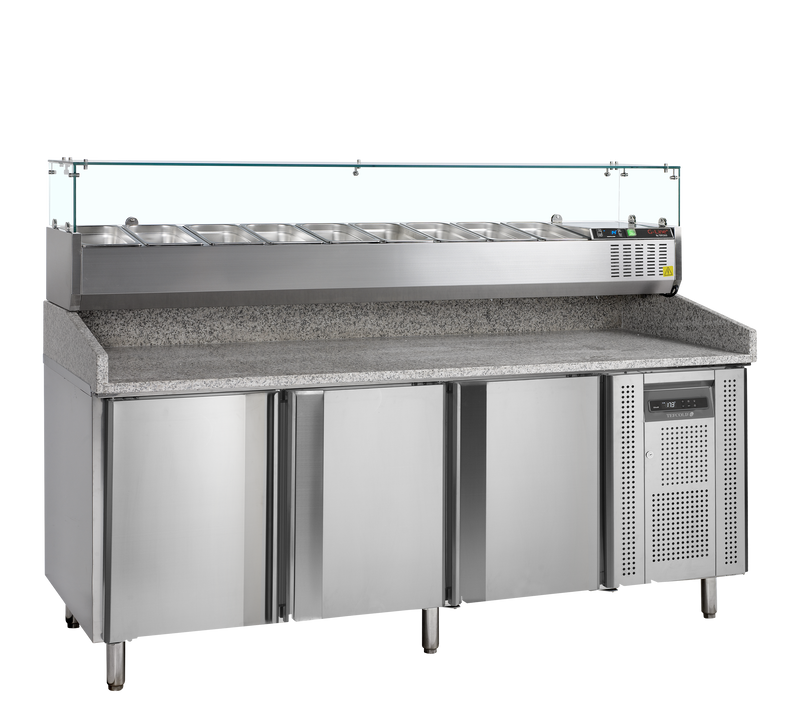 Pizzatafel incl. unit voor toppings PT1300 + GVC38-200