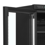 Zwarte flessenkoeler, links scharnierend CEV425 BLACK L/H