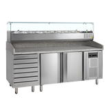 Pizzatafel incl. unit voor toppings PT1310 + GVC38-200