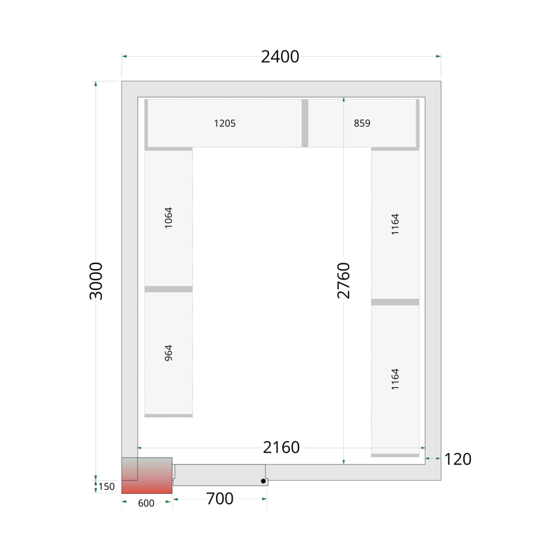 Vriescelpanelen 120 mm CR 240x300x220