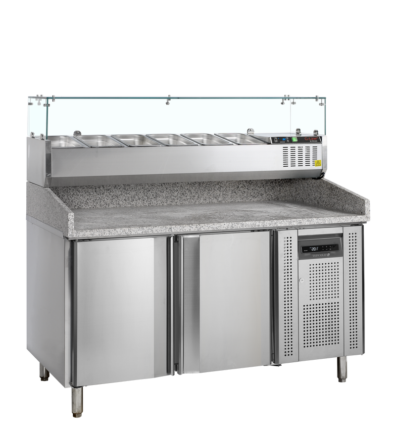 Pizzatafel incl. unit voor toppings PT1200 + GVC38-150