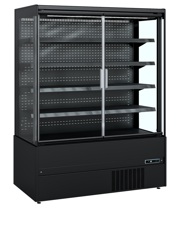 Wandkoeler zwart met glasdeuren MCB150H (ECRON BK)