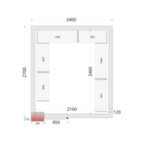 Vriescelpanelen 120 mm - 850 mm brede deur CR 240x270x220 WD