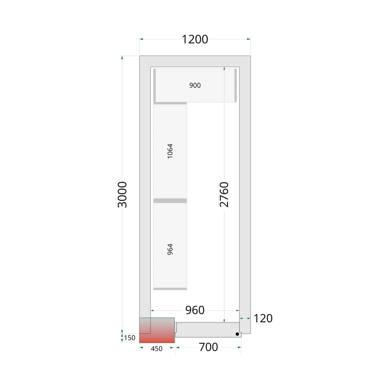 Vriescelpanelen 120 mm CR 120x300x220